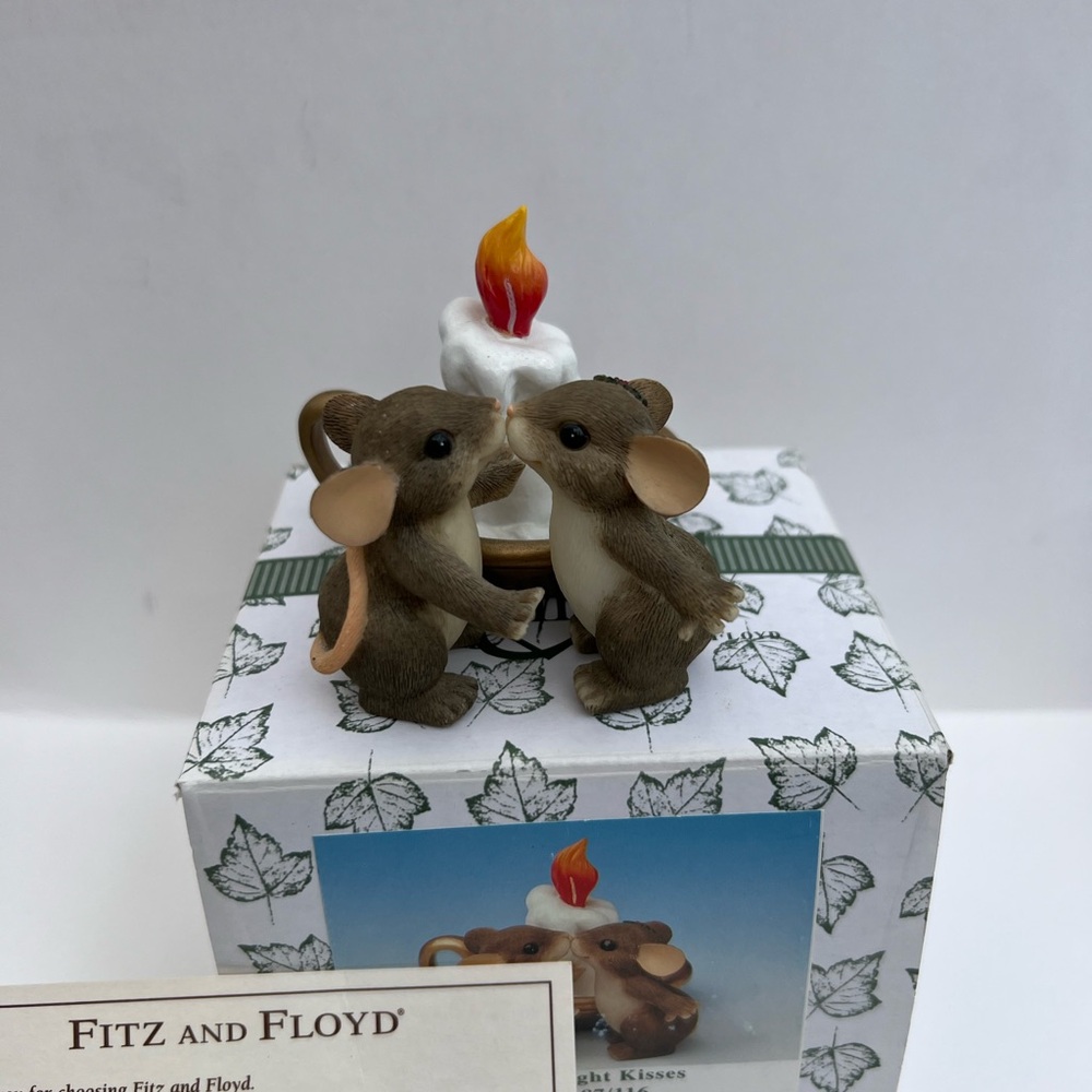 3 for $38~EUC~ Fitz And Floyd, "Charming Tails" Candle Light Kisses. - Picture 2 of 8
